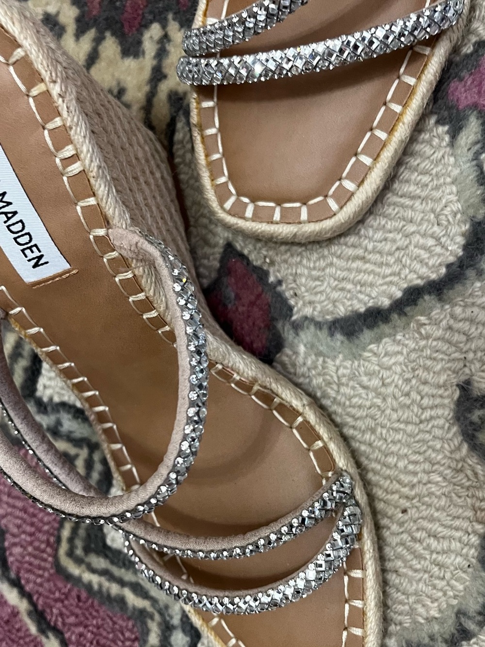 Steve Madden Beige Braided Espadrille Wedge Sandals - Picture 6 of 8